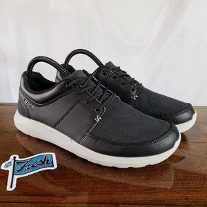 Crocs Kinsale Lace Up Casual Shoes Canvas Leatherette Sneakers Mens Size 8 Black